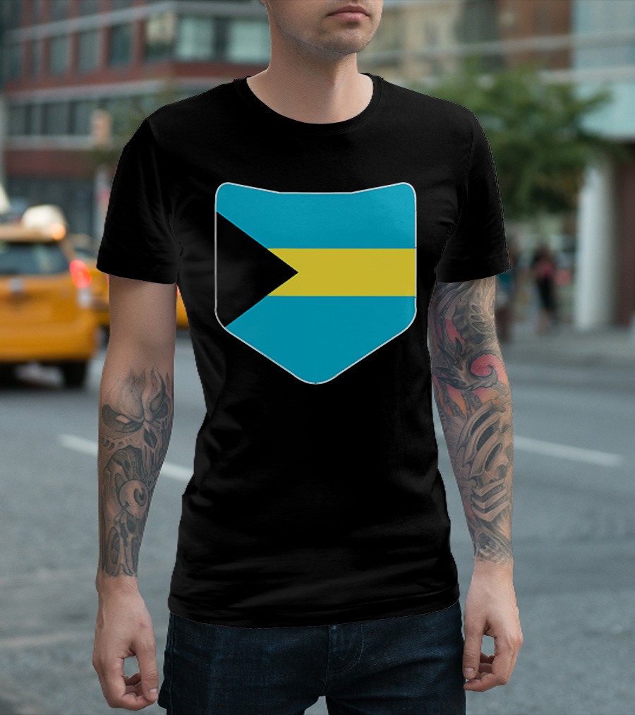 The Bahamas Flag Pocket Design With Bahami Branding T-Shirt