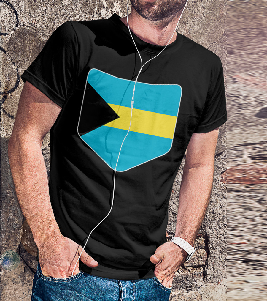 The Bahamas Flag Pocket Design With Bahami Branding T-Shirt