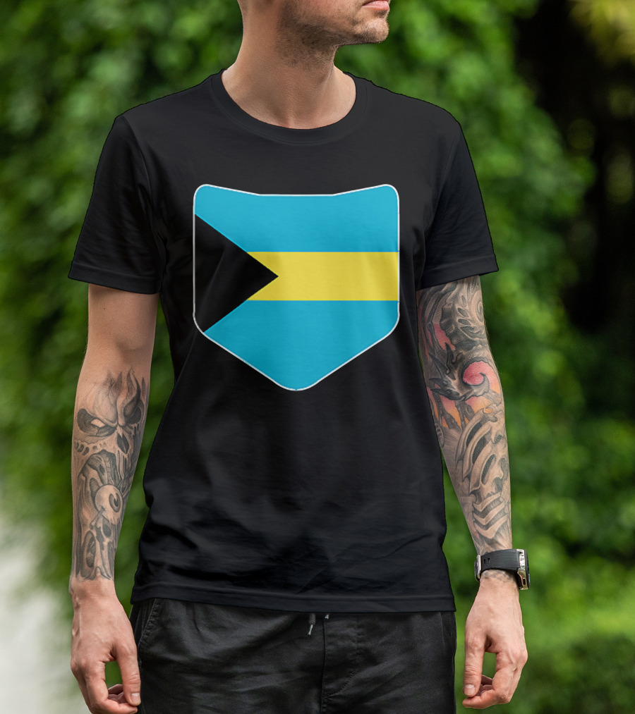 The Bahamas Flag Pocket Design With Bahami Branding T-Shirt