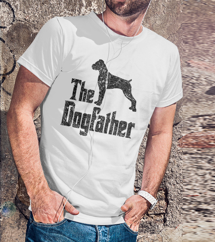 The Dogfather Boxer Uncropped Ears T-Shirt