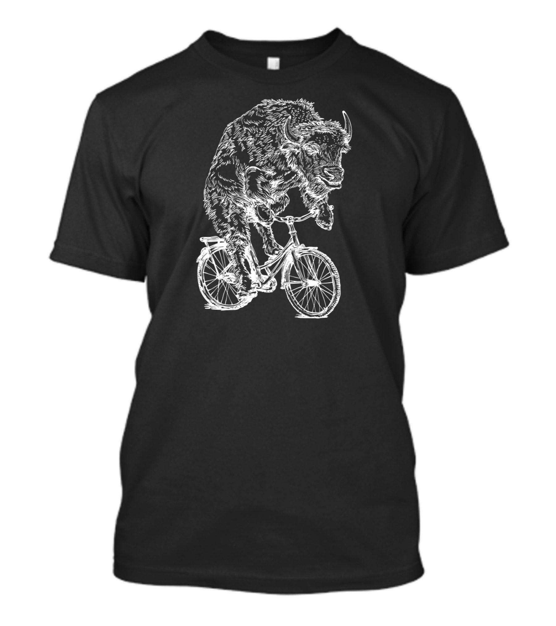 SEEMBO Bison Riding Bicycle Cyclist T-Shirt