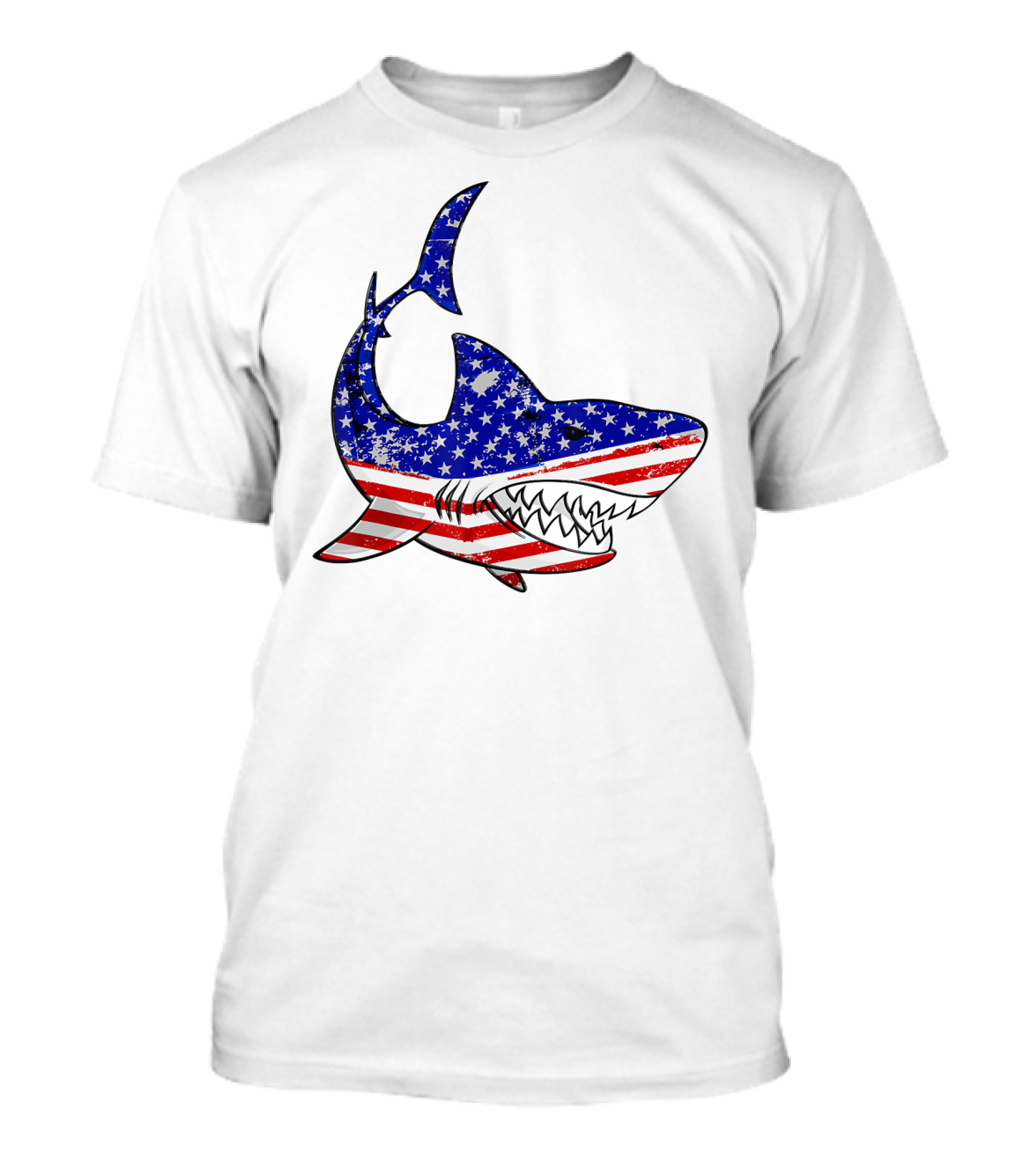 Jawsome Shark American Flag T-Shirt