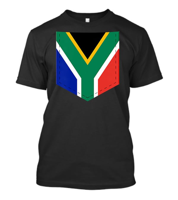 South Africa Flag Pocket Style With Printed Sout T-Shirt
