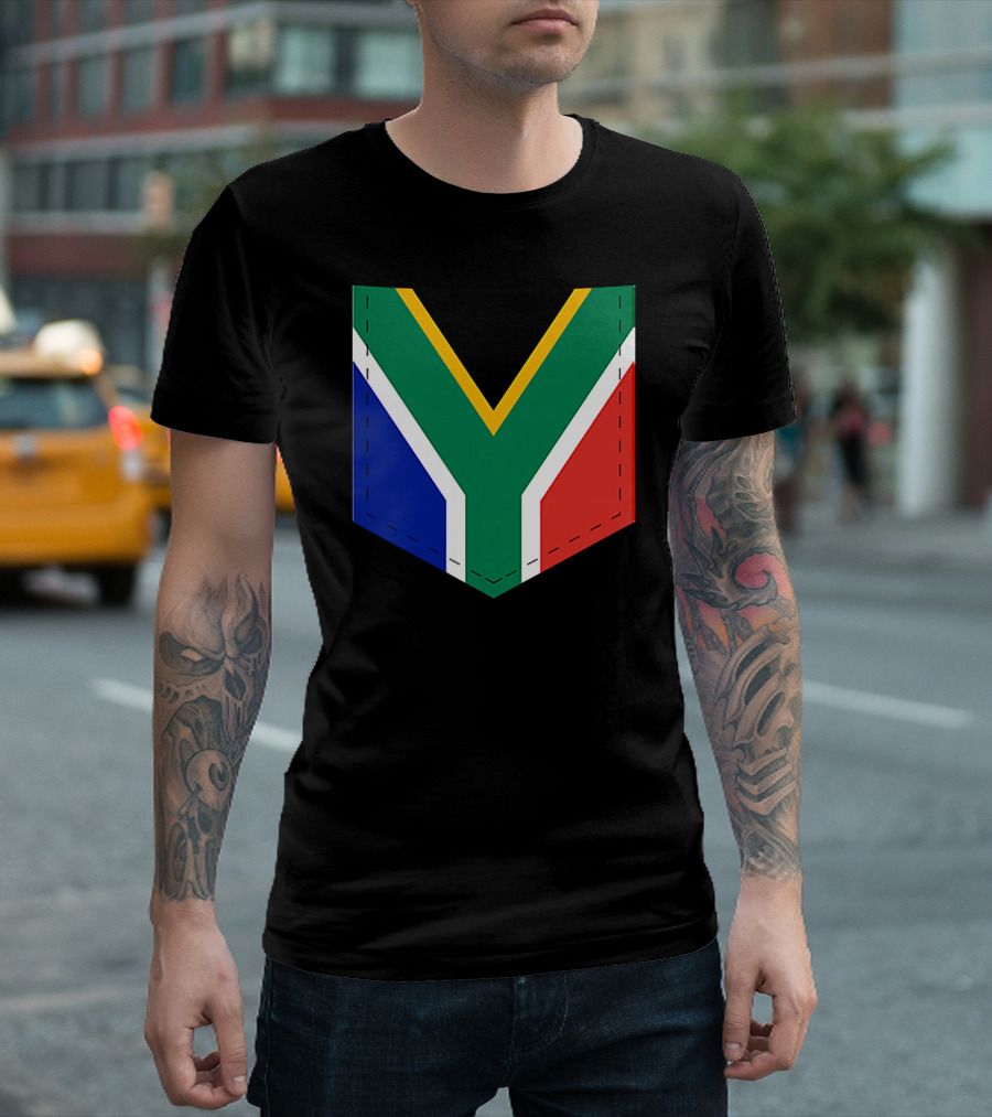 South Africa Flag Pocket Style with Printed Sout T-Shirt