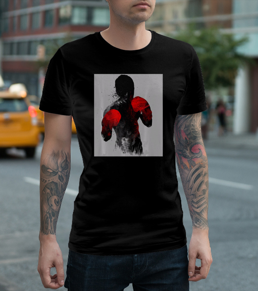 Striker Boxing Muay Thai Kickboxing MMA Red Gloves Fighter T-Shirt