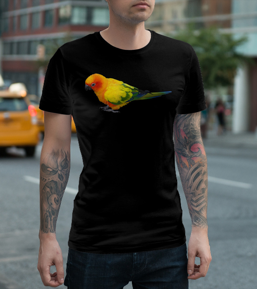 Sun Conure Colorful Parrot Bird Vibrant Tropical Plumage T-Shirt