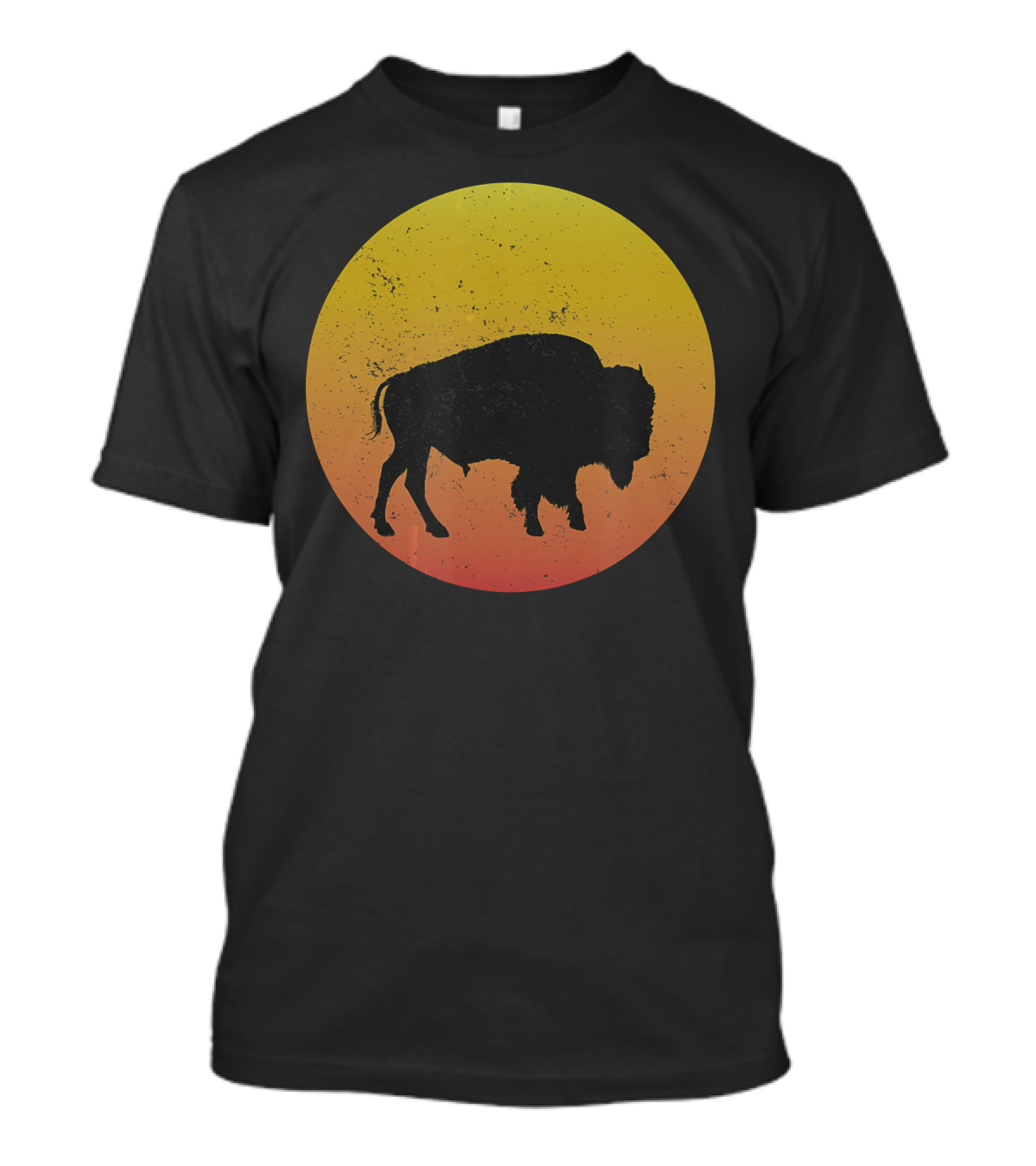 Sunset Plains Bison Vintage Circle T-Shirt