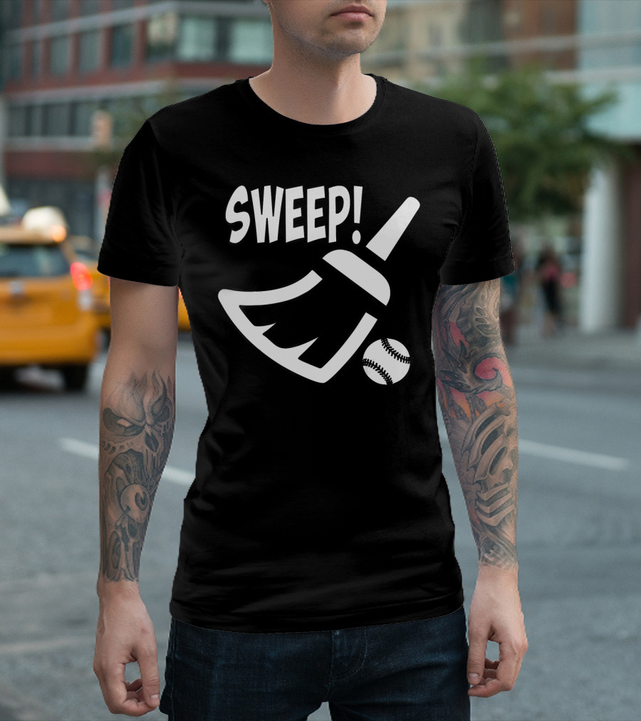 SWEEP Baseball Broom and Ball T-Shirt