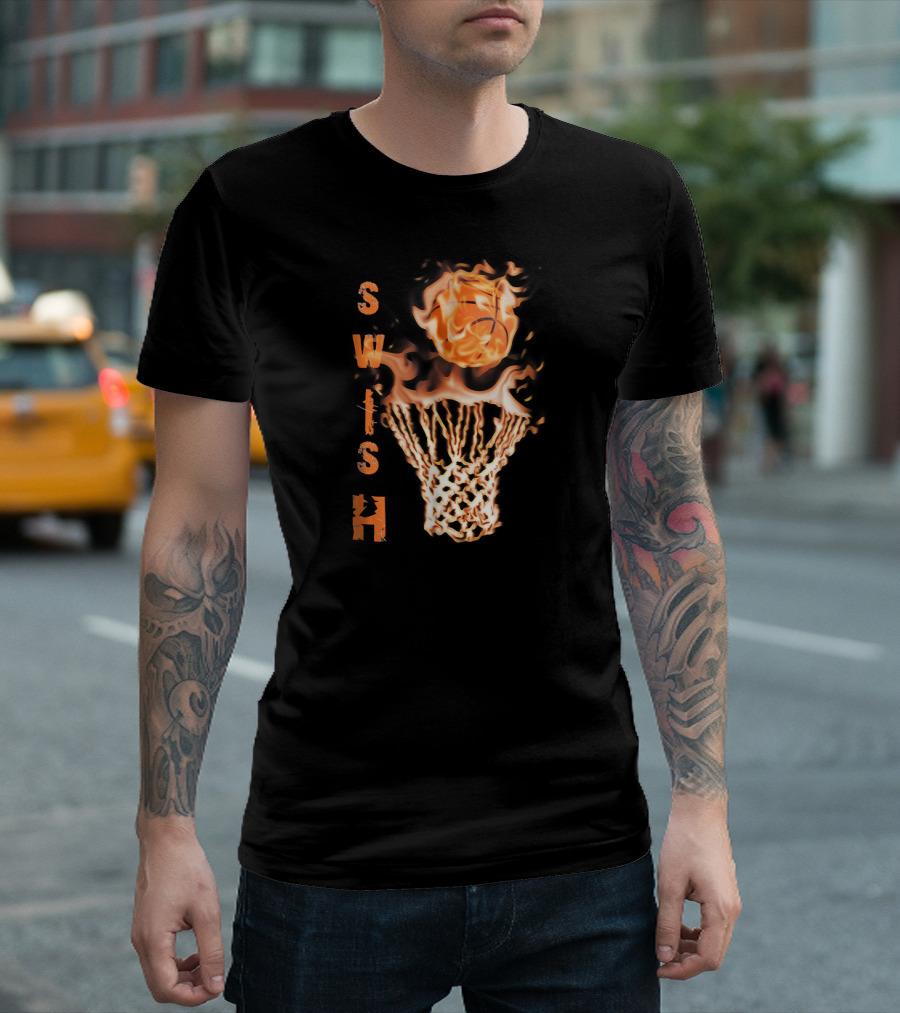 Swish Basketball Flaming Dunk T-Shirt