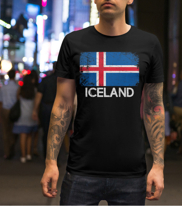 Icelandic Flag Vintage Iceland T-Shirt