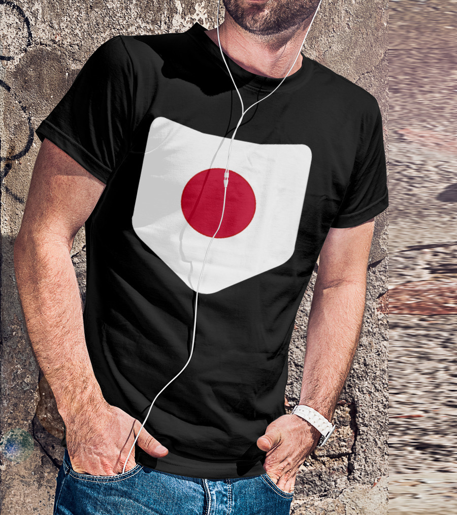 Japan Symbol Emblem With Printed Japanese Flag T-Shirt