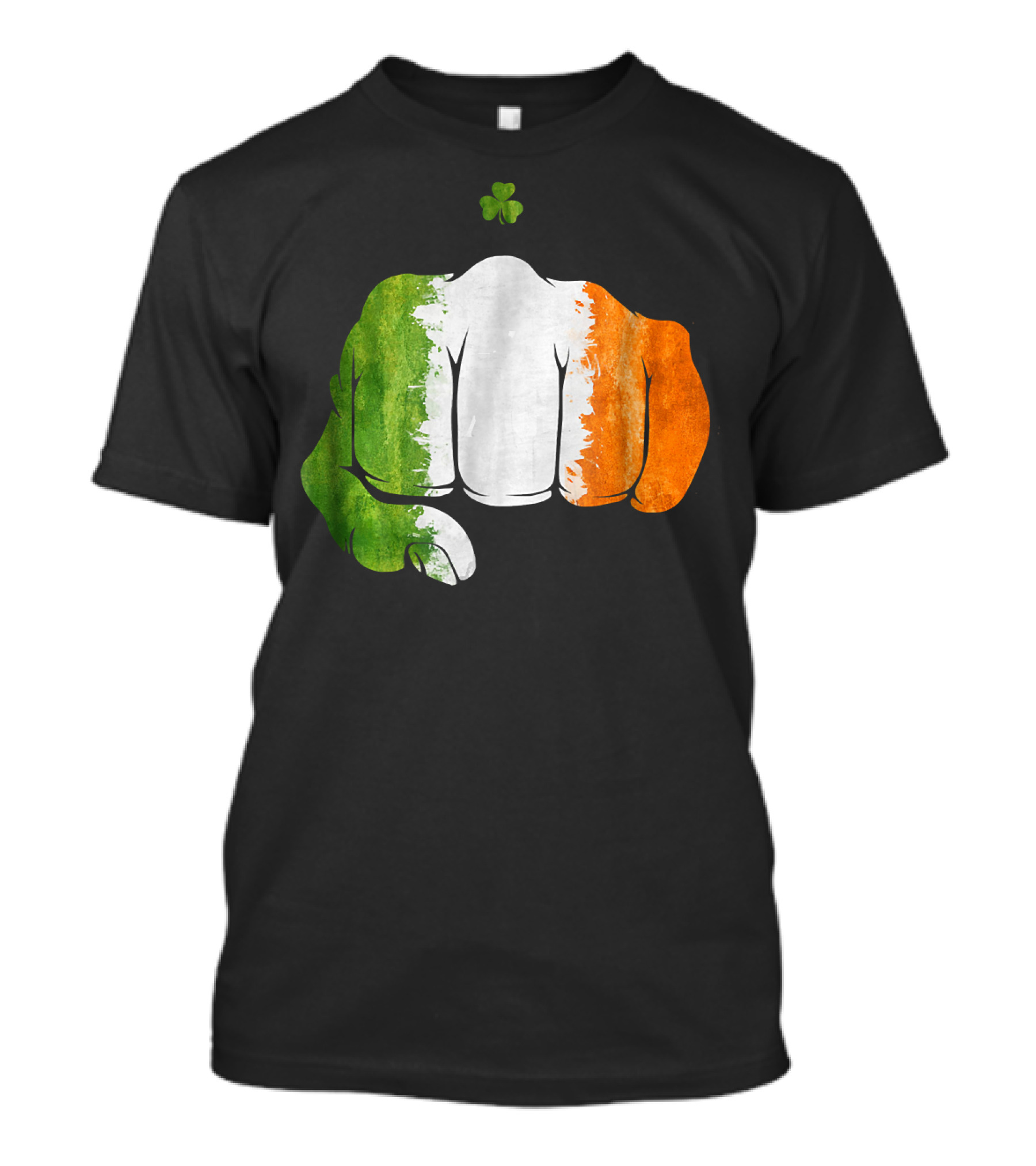 Irish Flag Punch With Shamrock Mixed Martial Arts T-Shirt