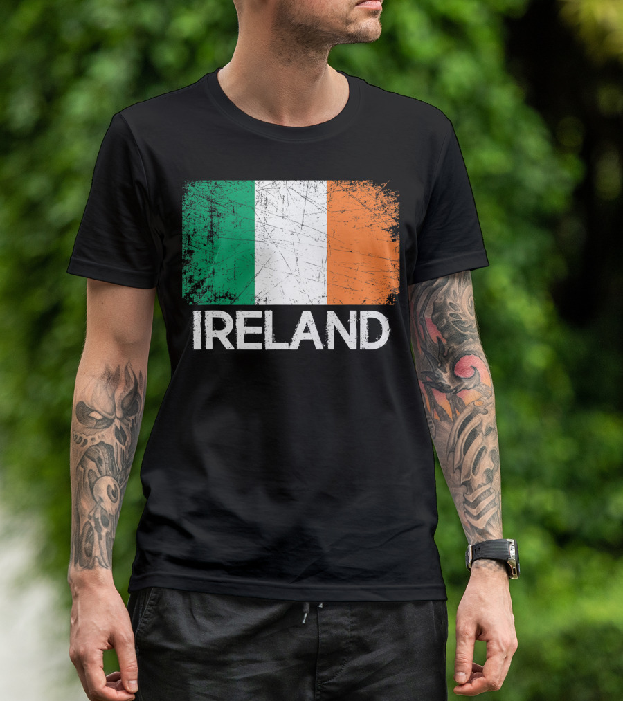 Ireland Irish Flag Vintage Made In Ireland T-Shirt