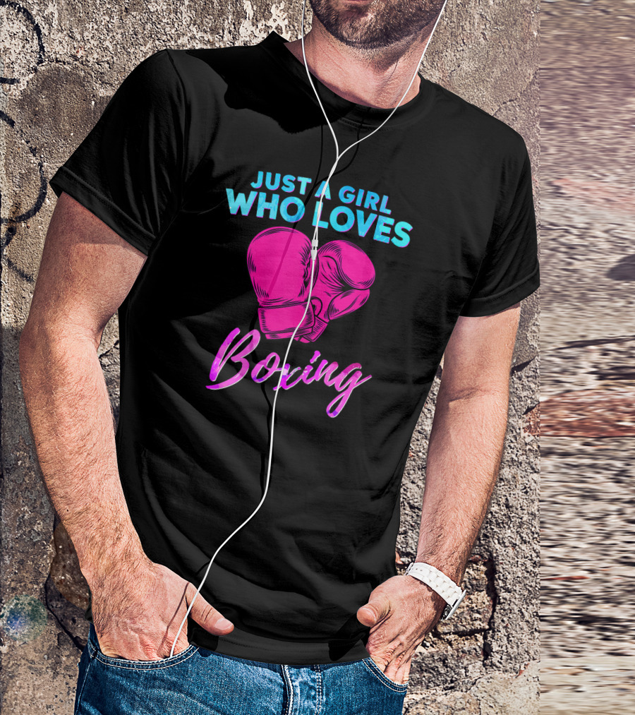 Just A Girl Who Loves Boxing Boxing Gloves T-Shirt