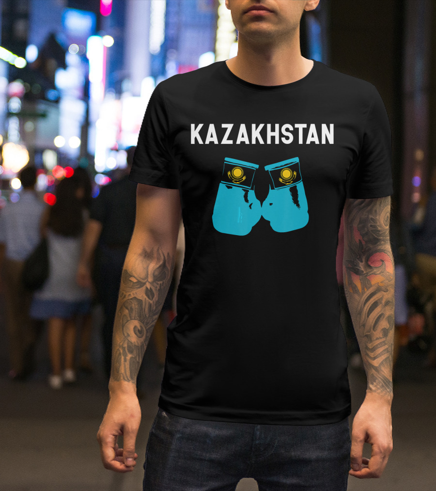 Kazakhstan Kazakh Boxing Gloves With National Emblem T-Shirt