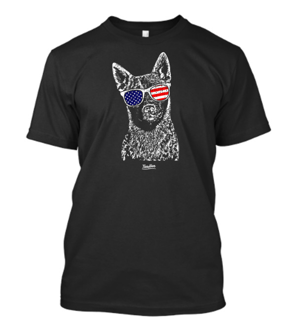Australian Cattle Dog American Flag Sunglasses TeeHive T-Shirt