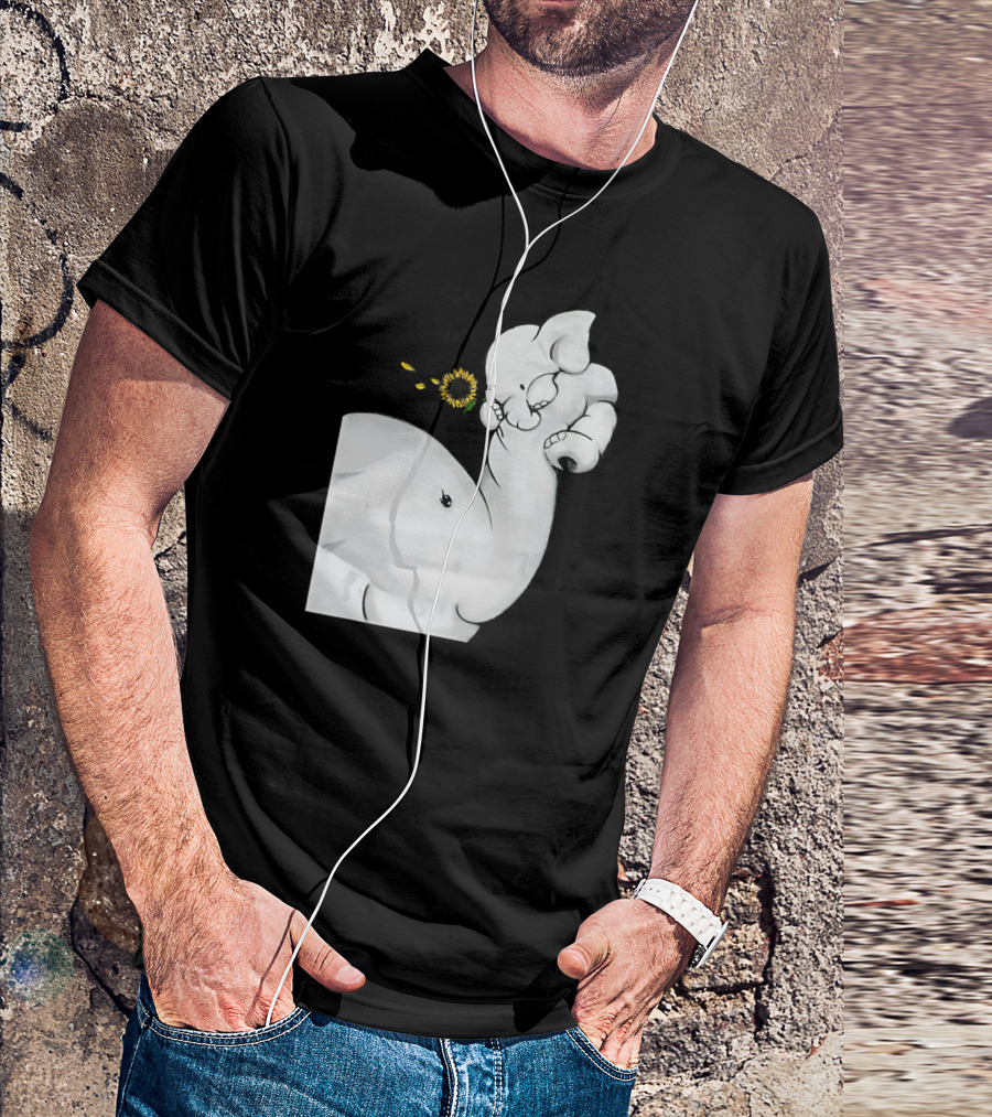 Elephant You Are My Sunshine With Flower And Baby Elephant Hugging T-Shirt