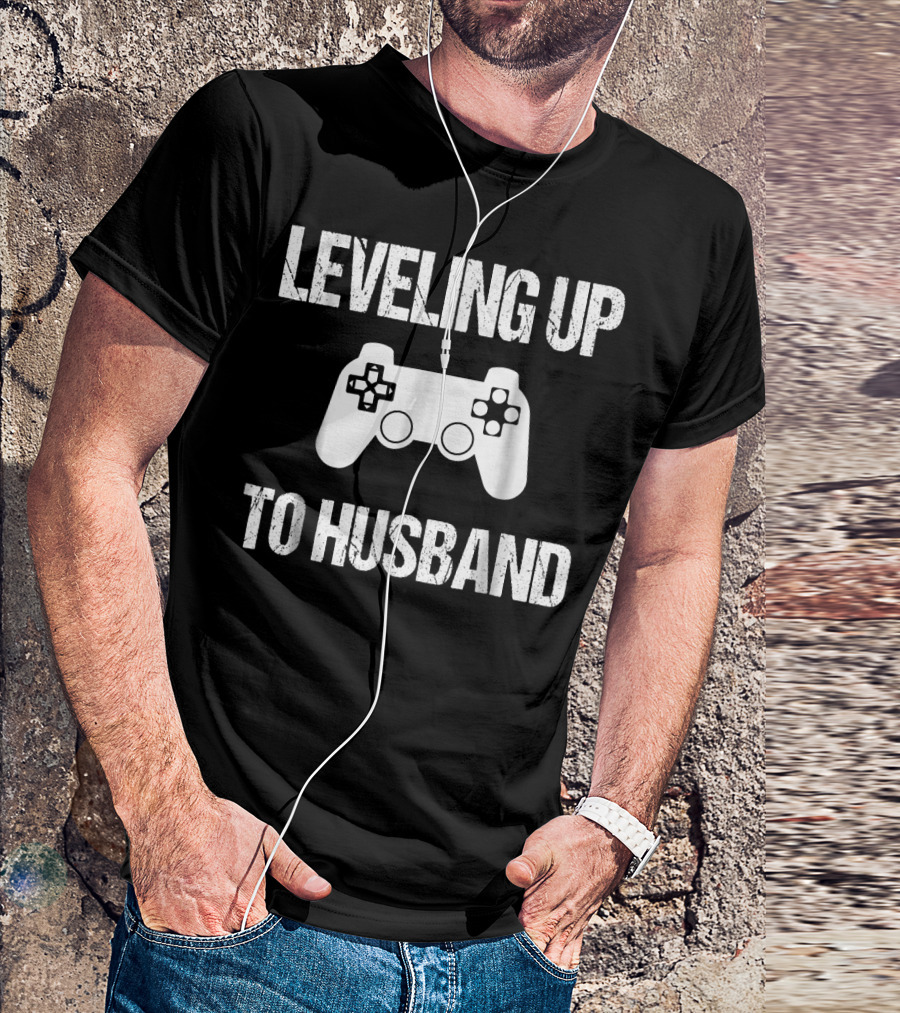 Leveling Up To Husband Engaged Gamer Controller T-Shirt