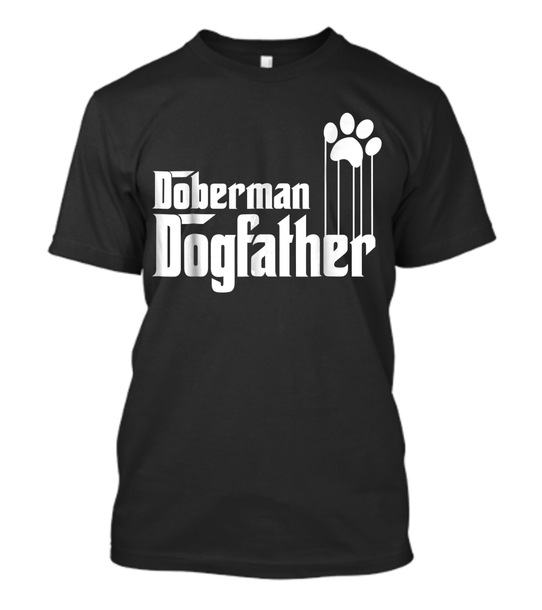 Doberman Dogfather Pawprint Dad T-Shirt
