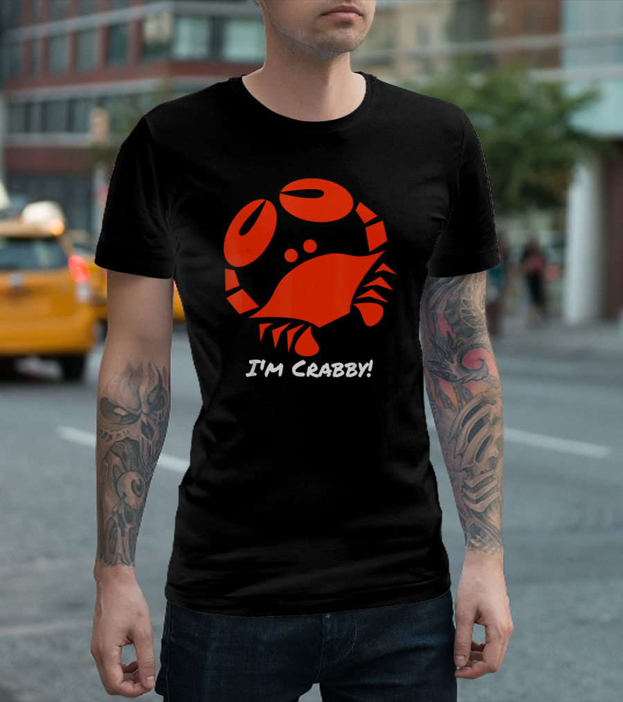 I'm Crabby Funny Crab Red Cartoon T-Shirt