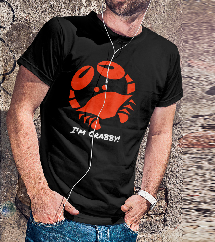 I'm Crabby Funny Crab Red Cartoon T-Shirt