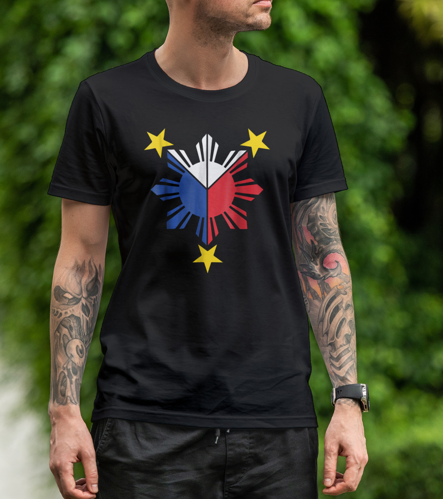 Pinoy Filipino Flag Stars And Sun T-Shirt