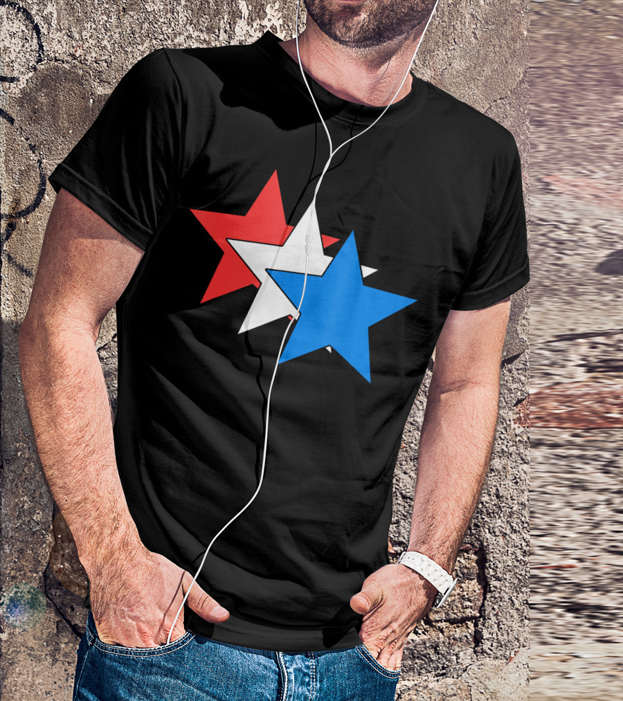 3 Three Stars Red White Blue American USA Fourth T-Shirt