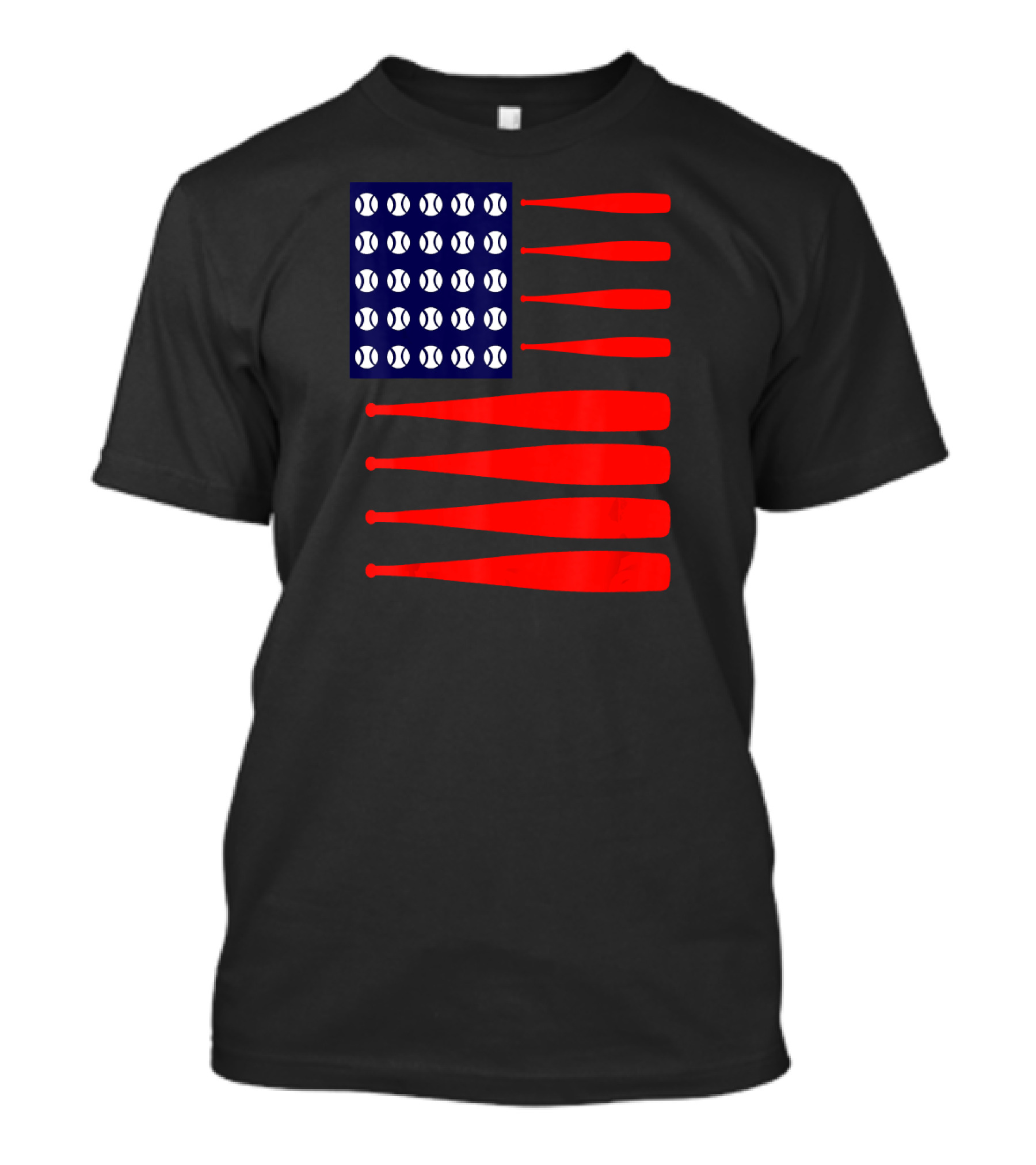 4TH July Patriotic USA Flag Baseball Bats T-Shirt