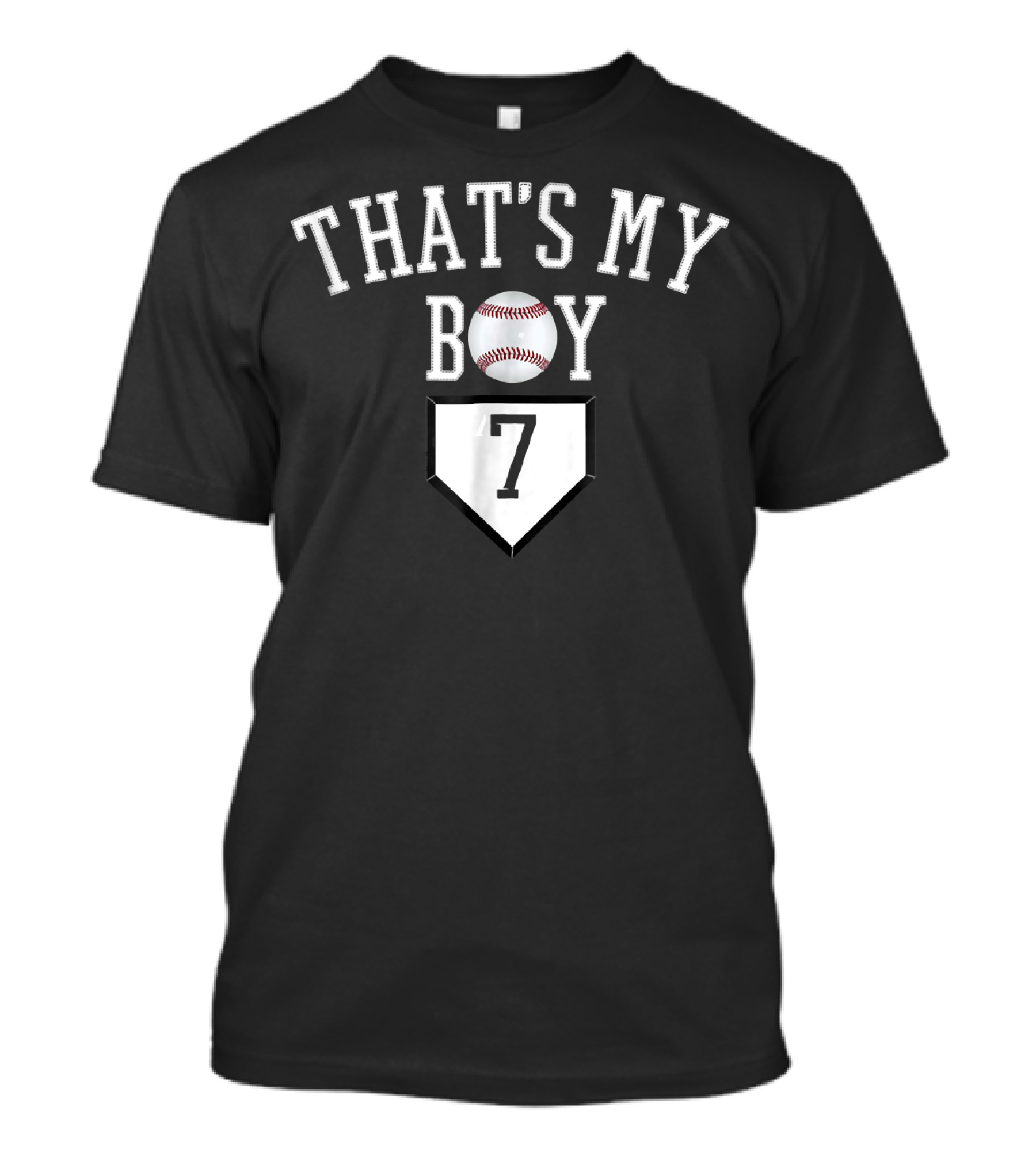 That's My Boy 7 Baseball Home Plate Number T-Shirt
