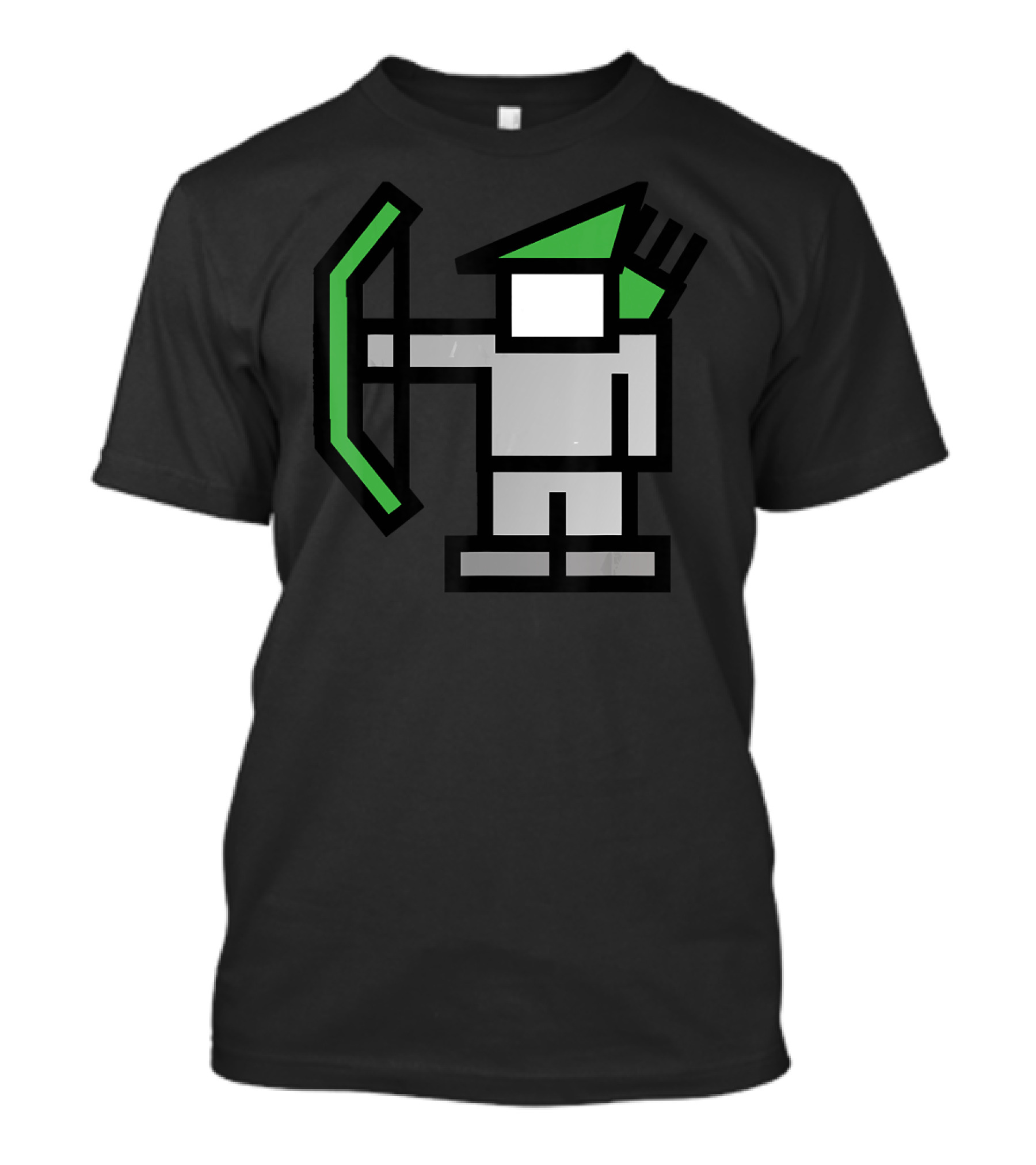 8bit Robin Hood Pixel Bow And Green Hat T-Shirt