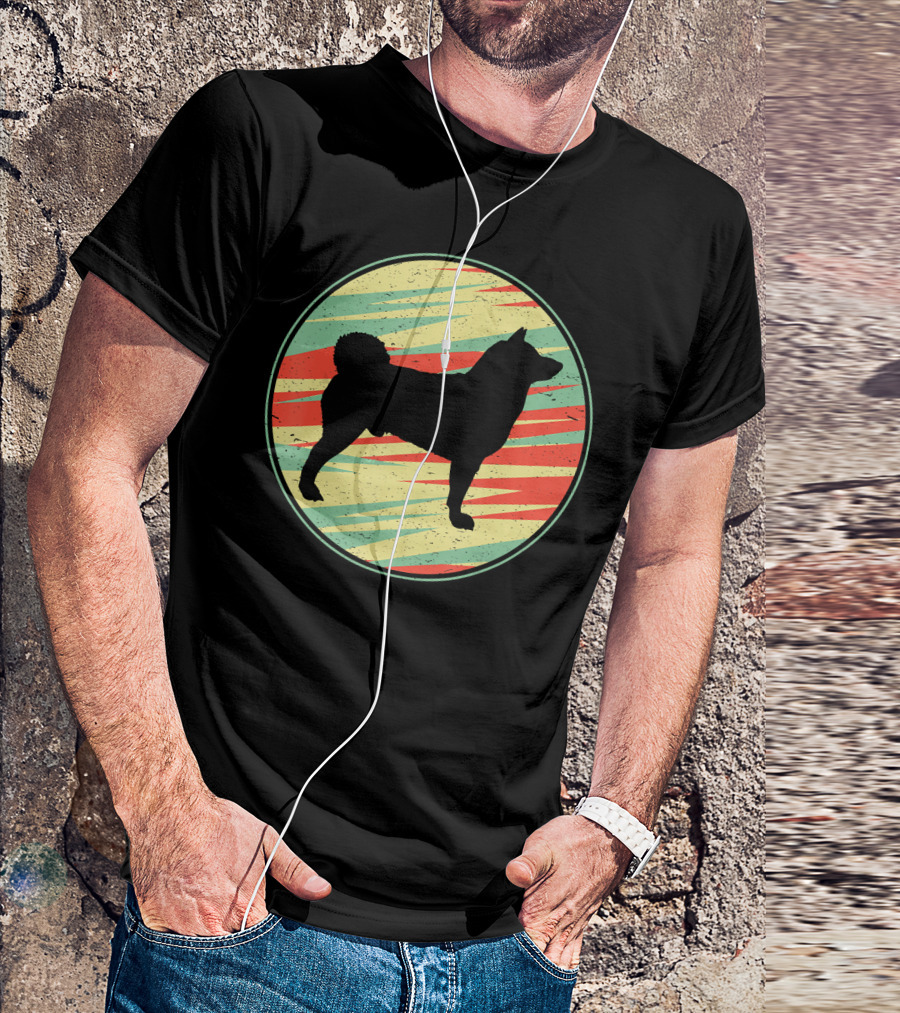 Akita Retro Vintage Silhouette Cute Do Circle T-Shirt