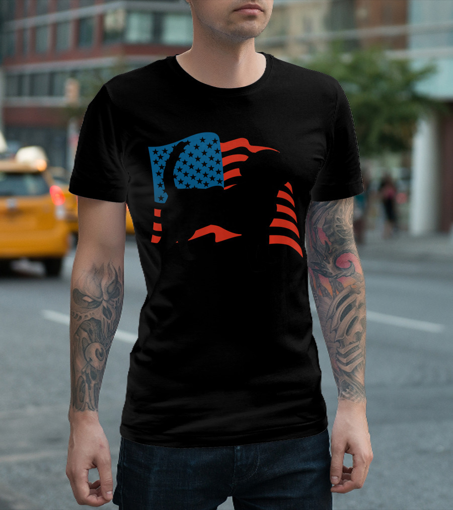 Patriotic American Flag Beagle Dog 4th of July T-Shirt