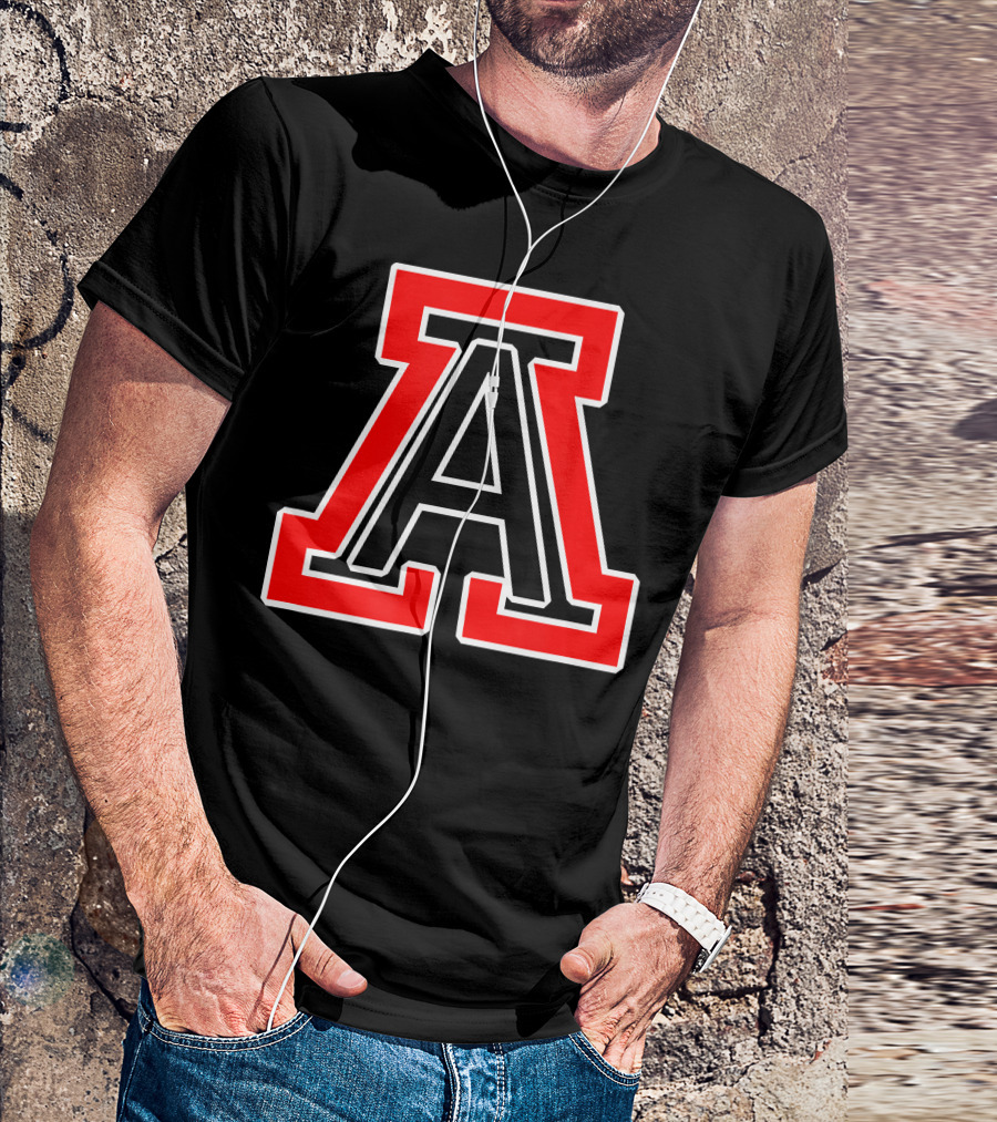 American Fork High School Bold Red And Black Letter A T-Shirt