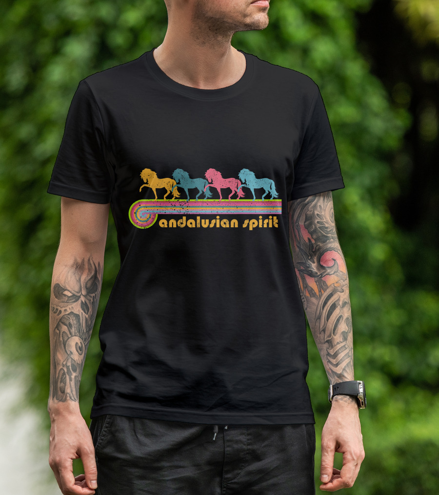 Andalusian Spirit Colorful Horse Retro NickerStickers T-Shirt