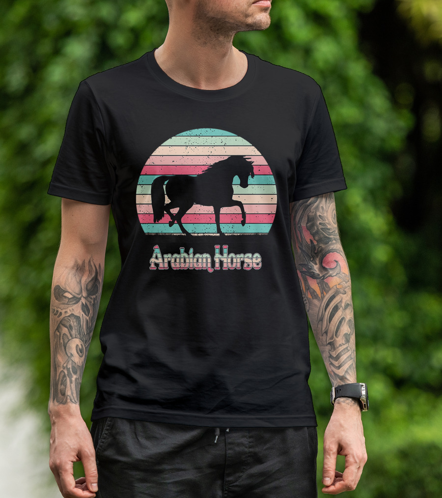 Arabian Horse Retro Stripes T-Shirt