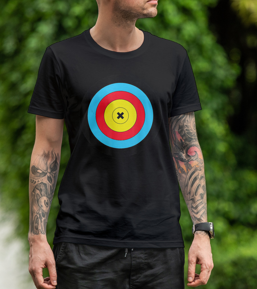 Archery Body Target Bullseye Multi-Colored Rings T-Shirt