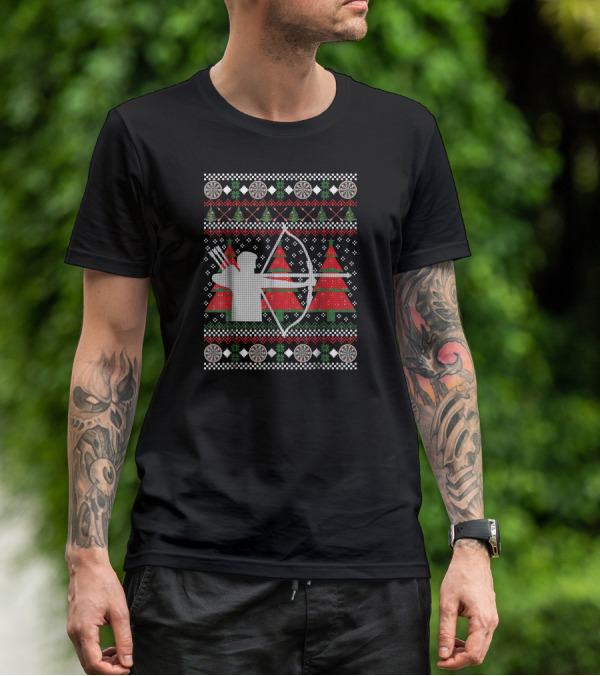 Festive Archery Bow Hunting Arrow Christmas T-Shirt
