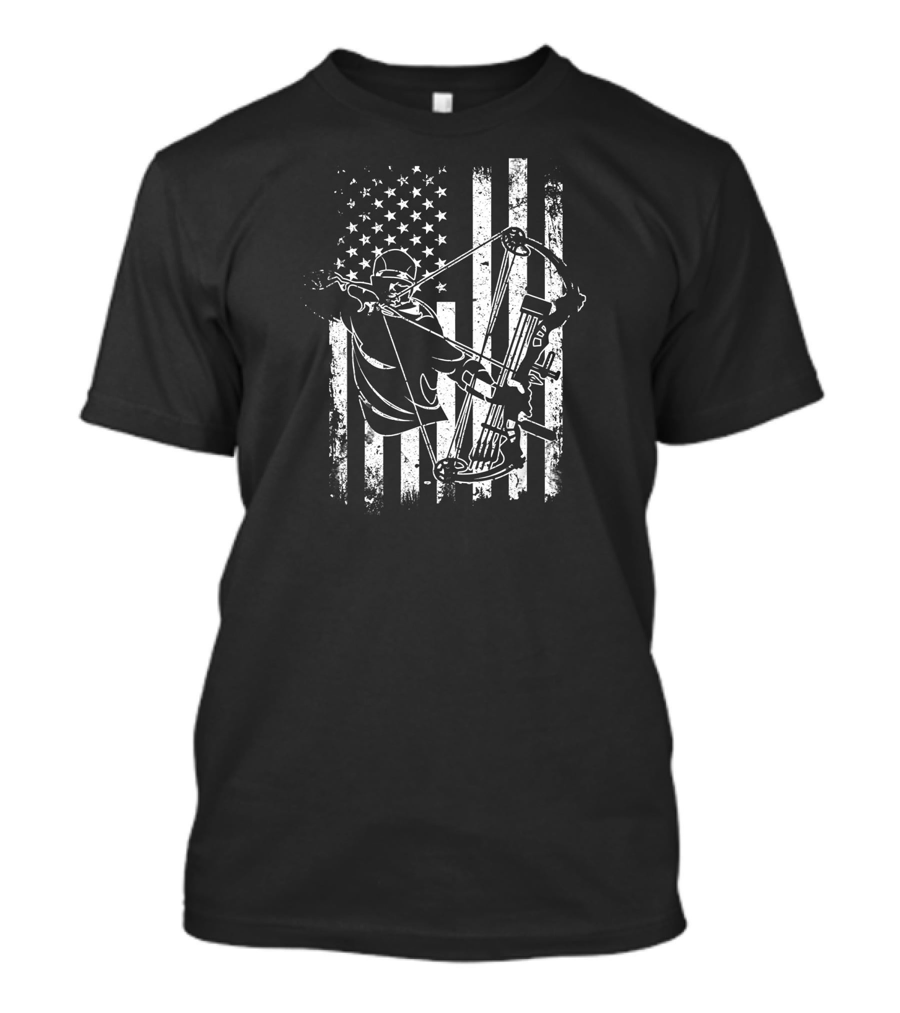 American Flag Archery Bow Hunting Compound Bow Hunter T-Shirt