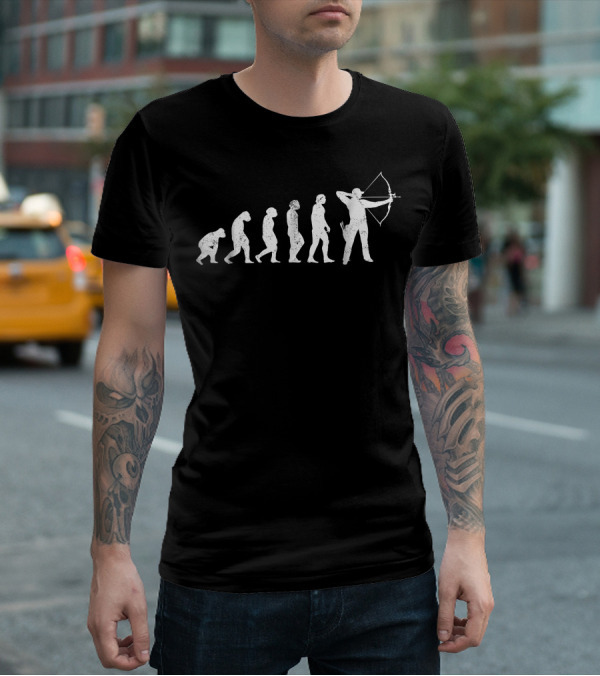 Archery Evolution Human Progression With Bow And Arrow T-Shirt