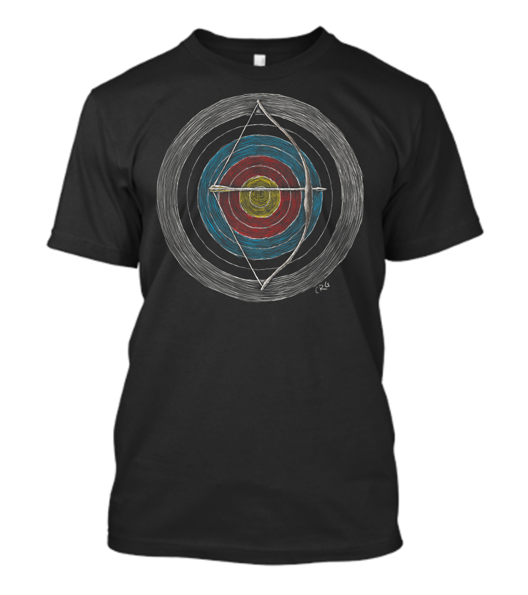 Archery Target With Bow And Arrow Art By CRG T-Shirt
