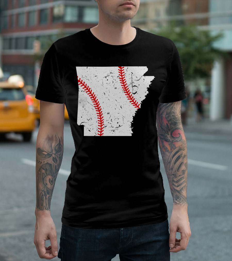 Awesome Arkansas Baseball Map T-Shirt