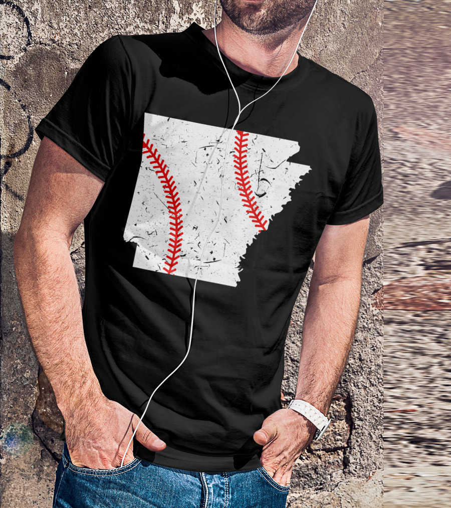 Awesome Arkansas Baseball Map T-Shirt