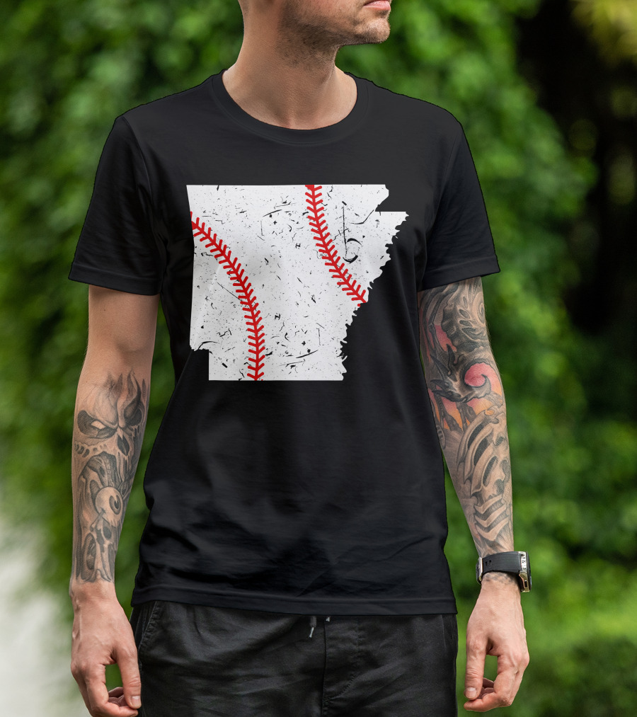 Awesome Arkansas Baseball Map T-Shirt