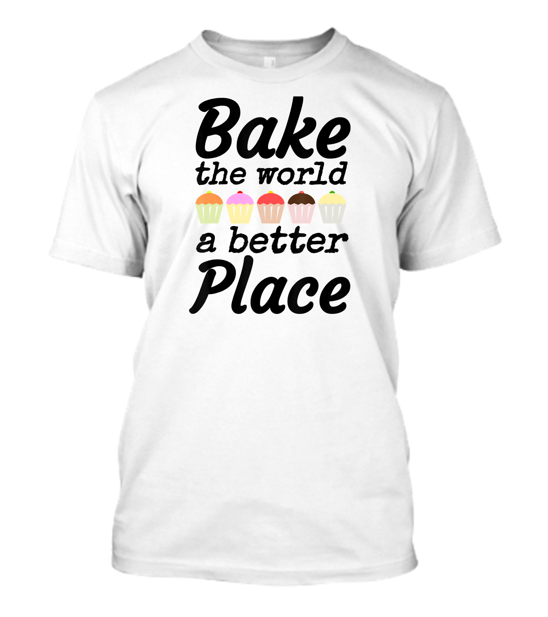 Bake The World A Better Place Cupcake Icons T-Shirt