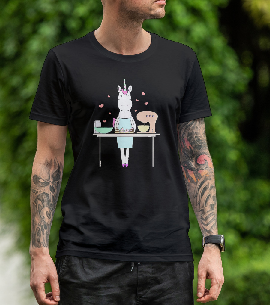 Baking Unicorn Cookies Cupcakes Mixing Cupboard Delight T-Shirt
