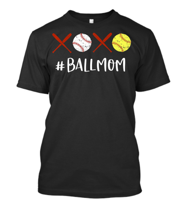 Ball Mom Baseball Softball XOXO T-Shirt