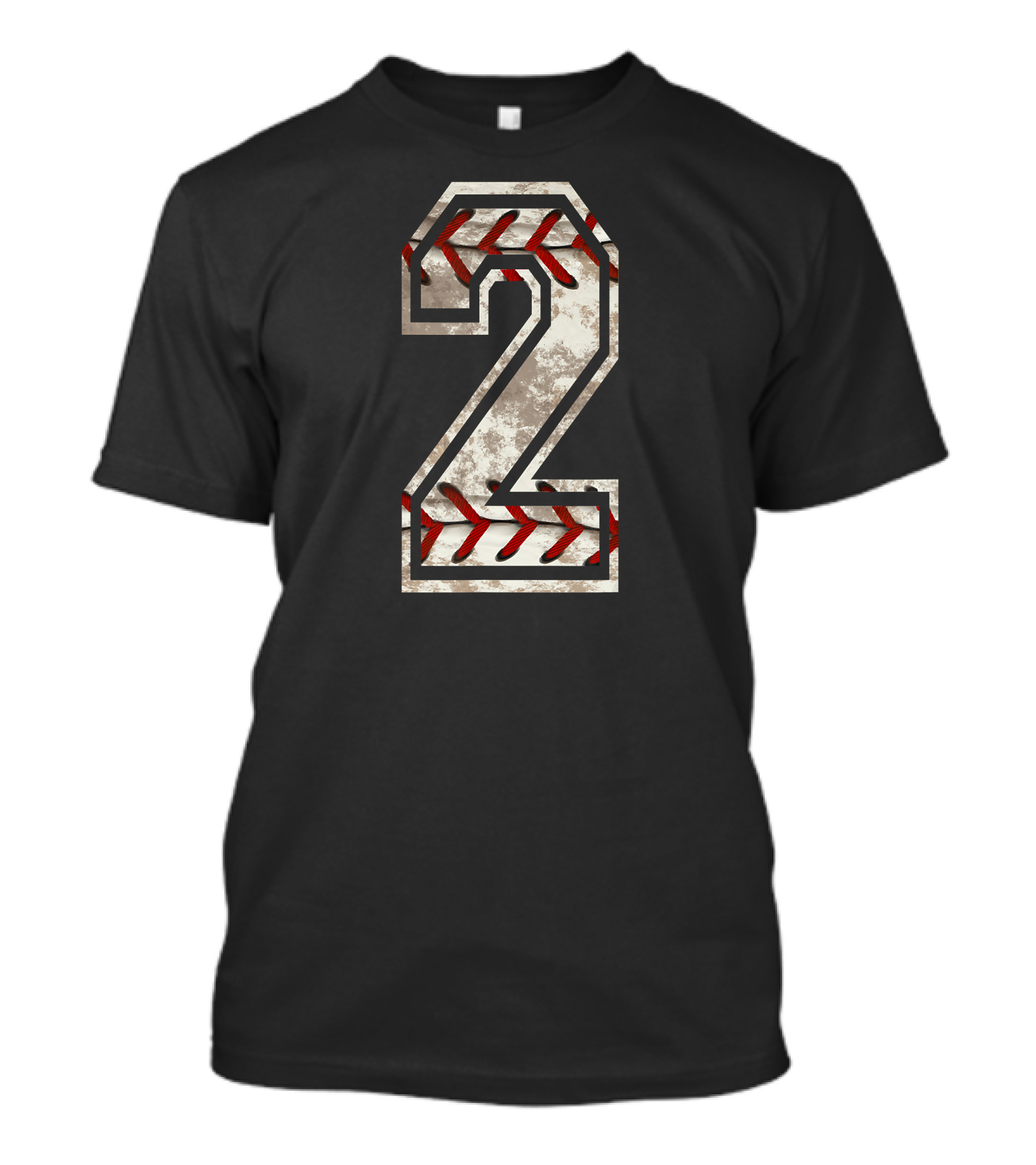 Baseball Number 2 With Stitching T-Shirt