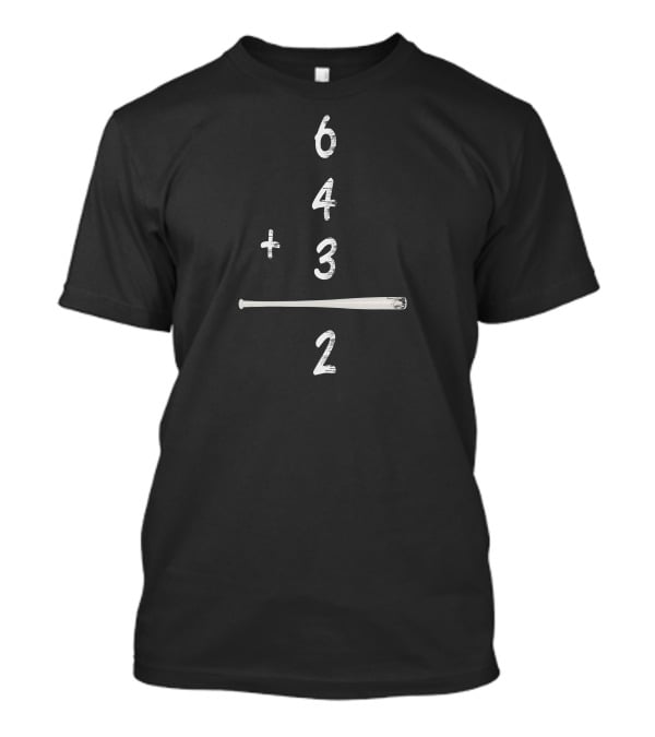 Baseball Math Equation 6 4 3 2 Double Play T-Shirt
