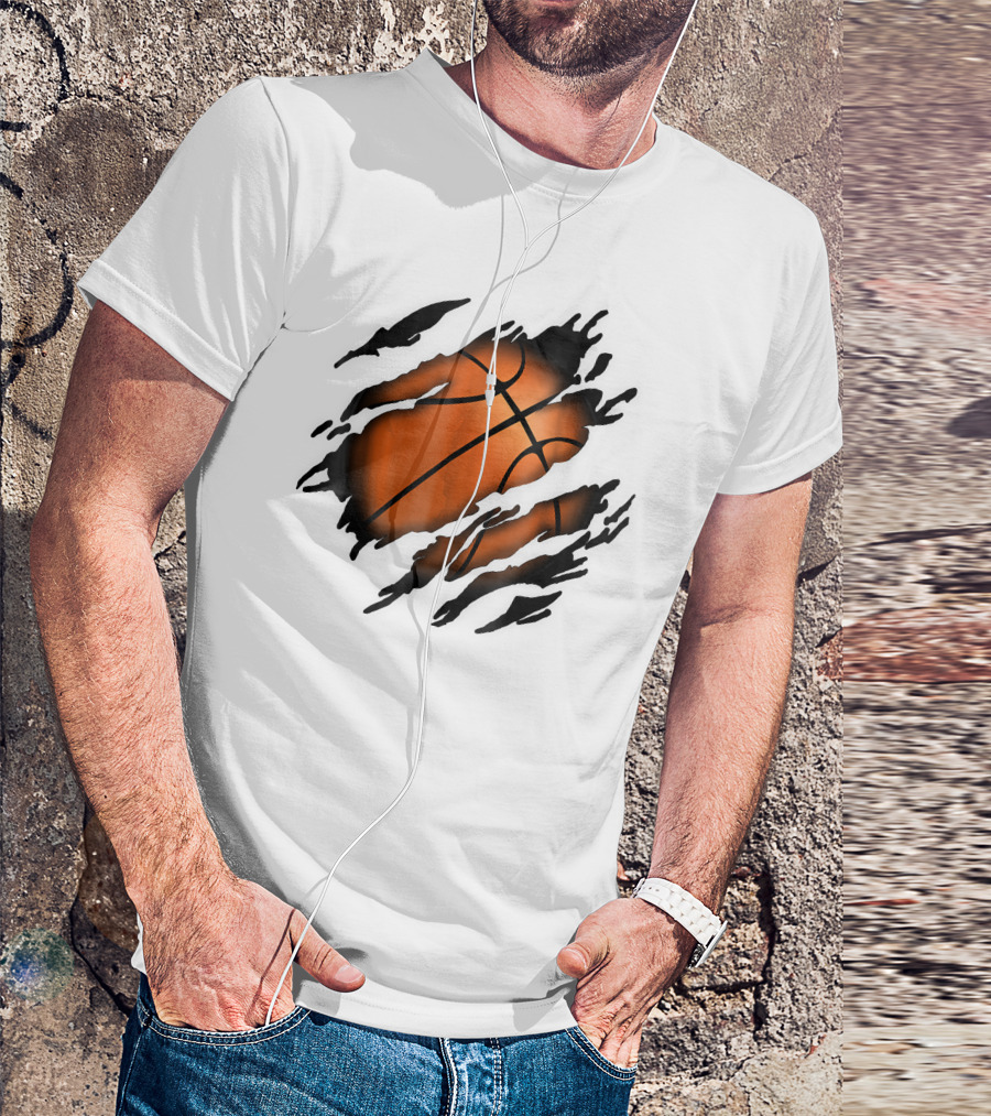 Basketball In Me Basketball Ripped T-Shirt