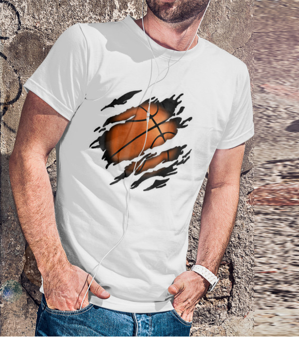 Basketball In Me Basketball Ripped T-Shirt